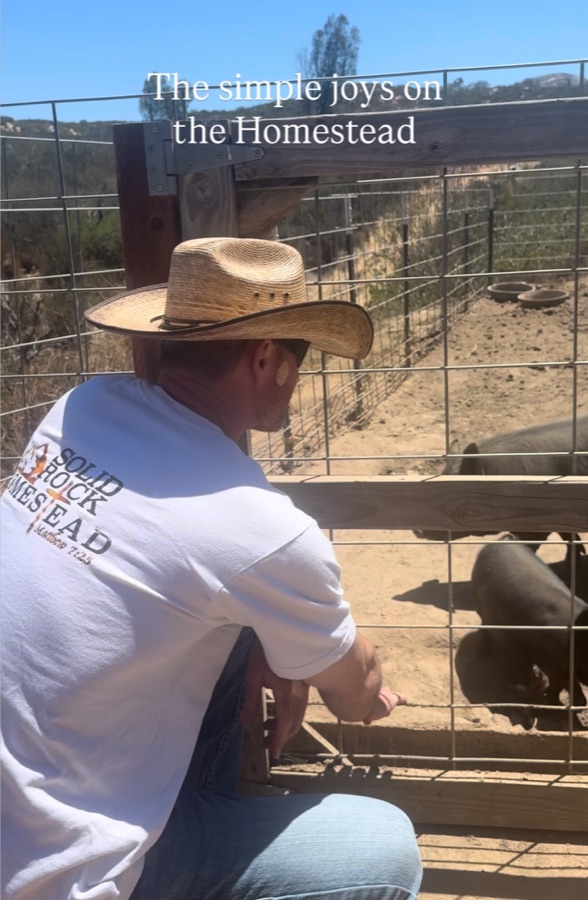 The simple joys on the homestead — feeding the pigs